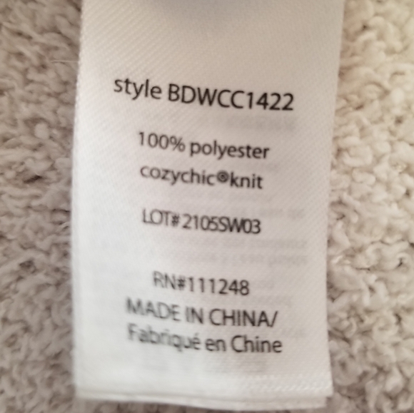 BAREFOOT DREAMS COZYCHIC Open Front Frayed Edges Ivory Cardigan Small - Picture 6 of 6